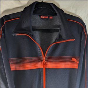 Vintage Navy Blue And Orange Adidas Track Jacket (3XL)